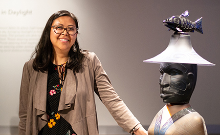 Miranda Belarde-Lewis curated the "Raven and the Box of Daylight" exhibit of works by glass artist Preston Singletary, displayed at the Tacoma Museum of Glass in late 2019.