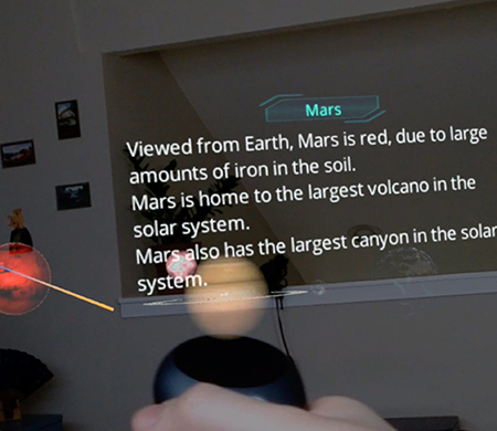 An image from the interactive game viewed through the player's headset.
