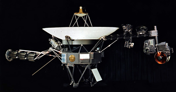 The Golden Record is mounted on the Voyager I spacecraft
