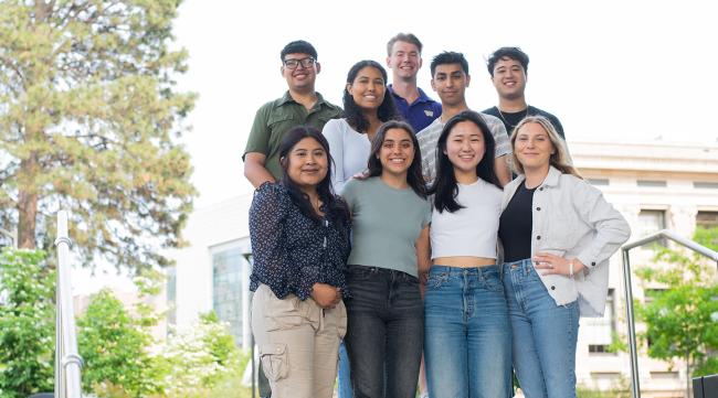 Group photo of the Capstone student team on the University of Washington Seattle campus.