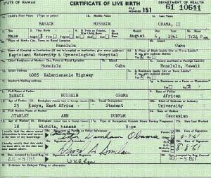 Barack Obama S Birth Certificate Information School University Of Washington