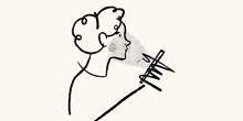 Illustration of a person using a phone