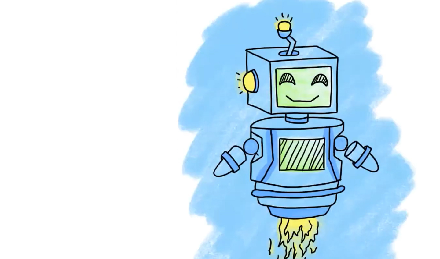 Illustration of a smiling robot