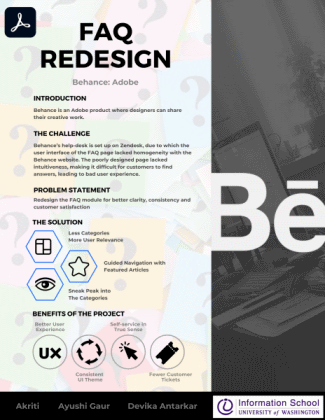 Behance FAQ Redesign | Information School | University of Washington