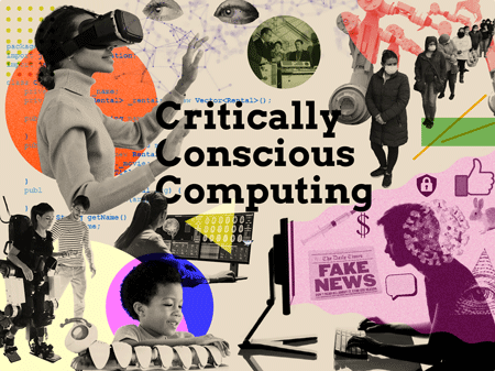 Image of website home page graphics for "Critically Conscious Computing."