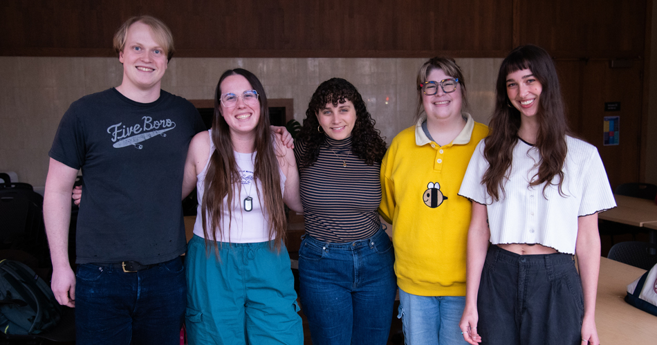 The MUSER leadership team: From left, Lucas Terry, Grace Gousman, Amanda Yates Rodgers, Ginger McCormick and Shylee Wheeler. 