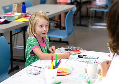 A child works on crafts during Camp Read-a-Rama in Spokane.