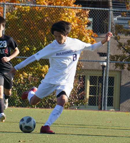 Taiga Hijikata plays soccer for his UW club team.