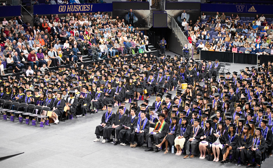 Hundreds of graduating students seated at Convocation