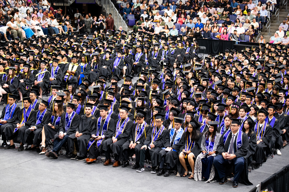 Hundreds of graduates seated during the ceremony.