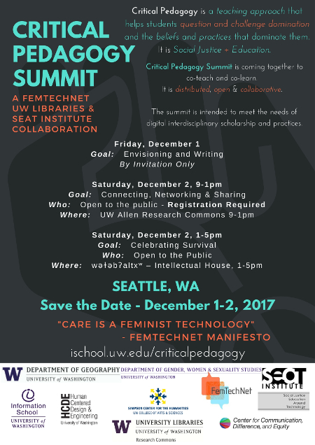 Poster for Critical Pedagogy Summit