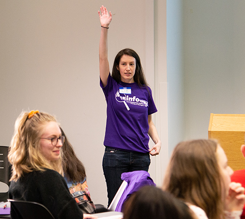 Liz Crouse leads a breakout session