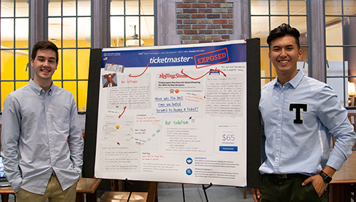 Sam Sturtevant (left) and Sam Yoshikawa's project addresses some of Ticketmaster's shortcomings.