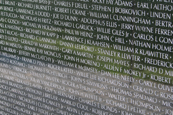 A small section of the Vietnam memorial.
