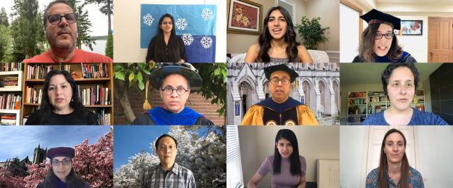 Screen shots of participants in Convocation